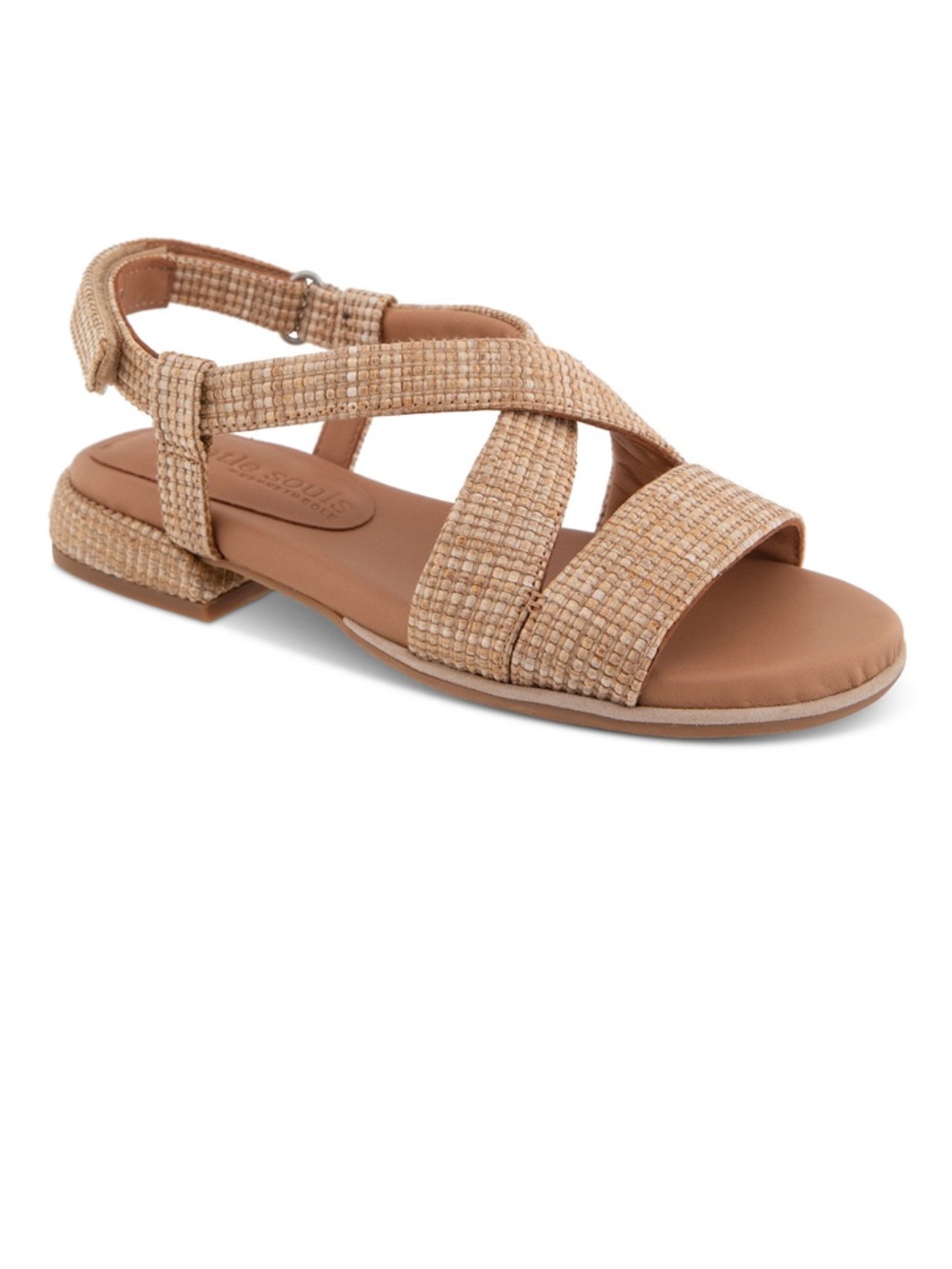 gentle souls Beige Woven Cross-Strap Sandal